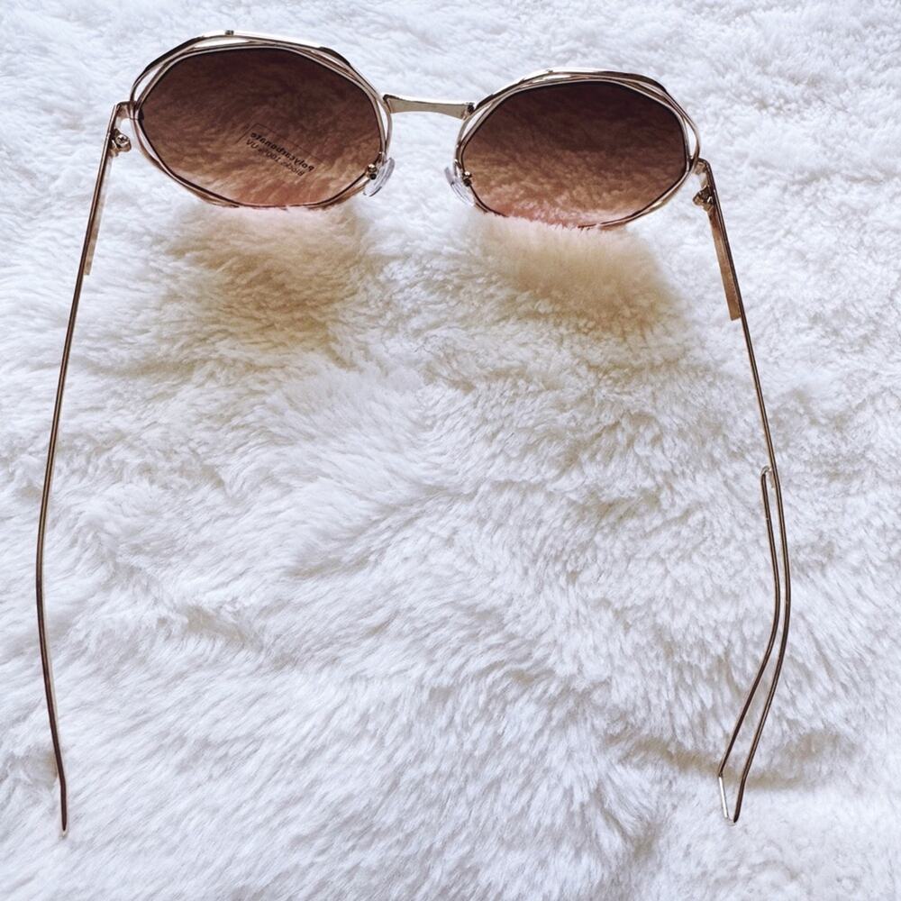 Seraphina Brown Geometric Sunglasses - Picture 9 of 13